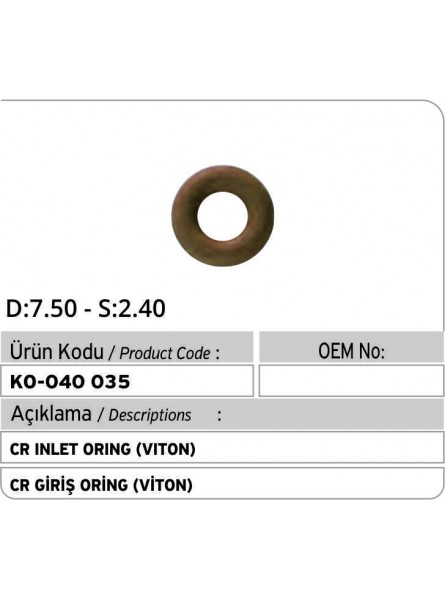 CR УПЛОТНИТЕЛЬНОЕ КОЛЬЦО (VITON)